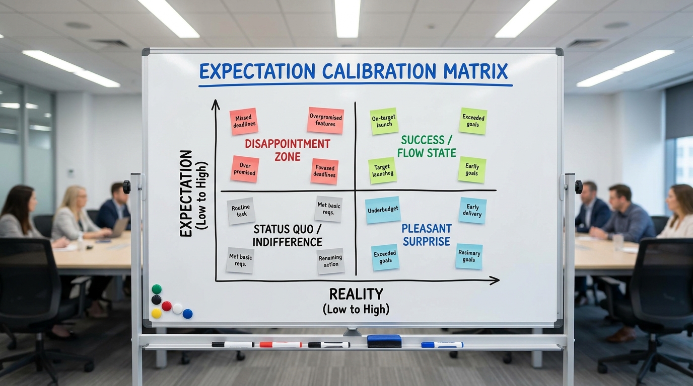 ** A four-quadrant matrix showing the shift from biological perfectionism to functional patient expectations and goal-oriented care