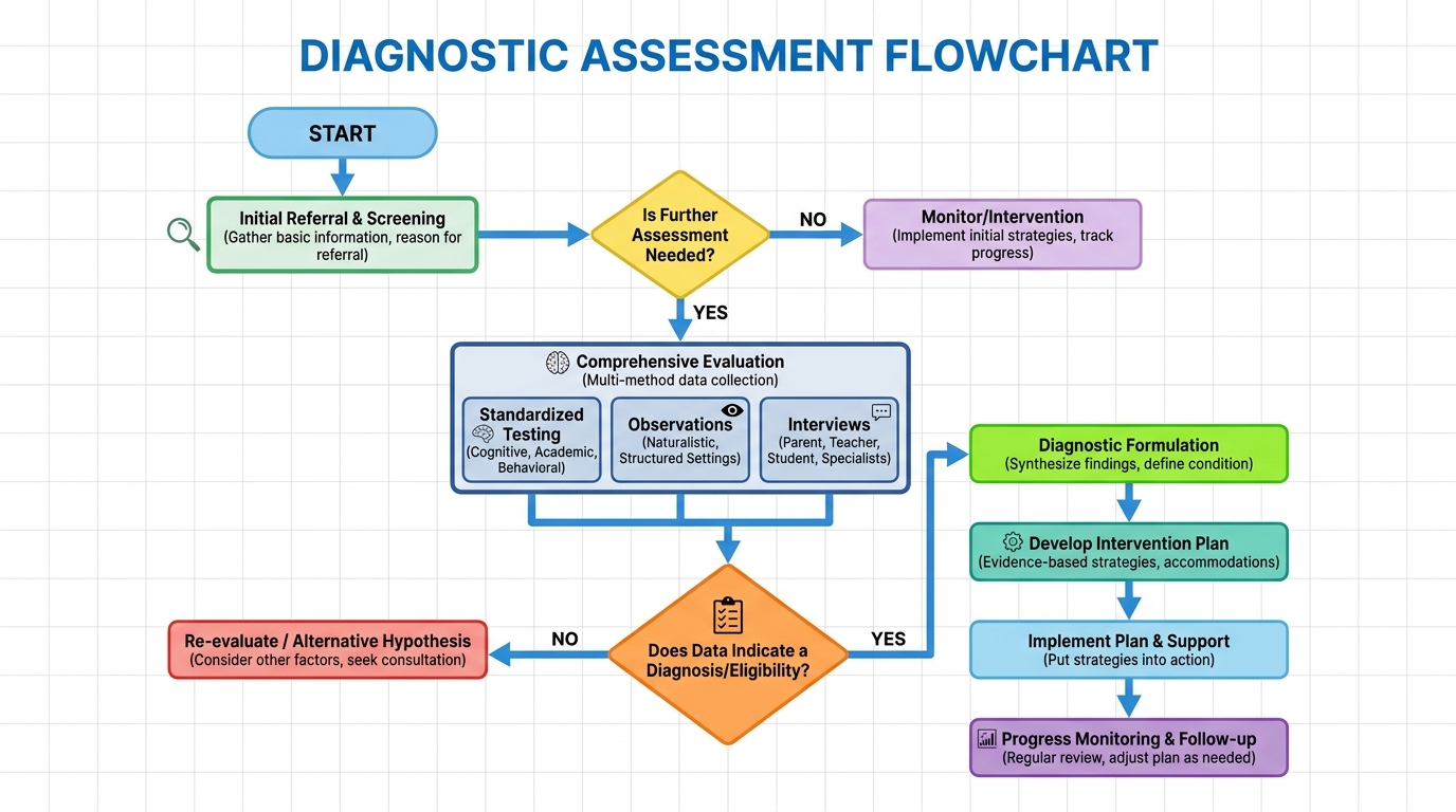 ** Flowchart detailing the step-by-step diagnostic assessment for peripheral neuropathy symptoms including clinical labs and EMG