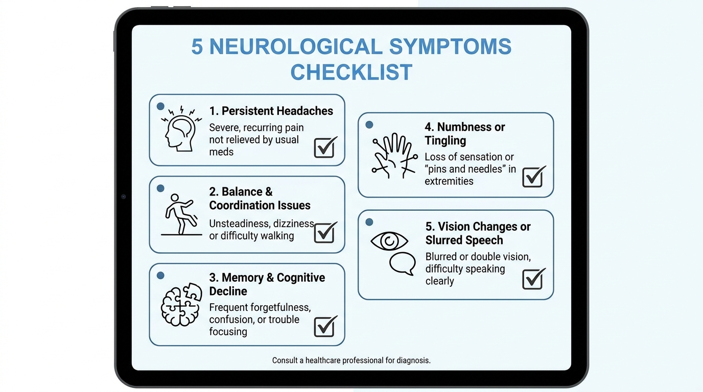 ** Checklist of 5 movement disorder symptoms neurologists say never to ignore